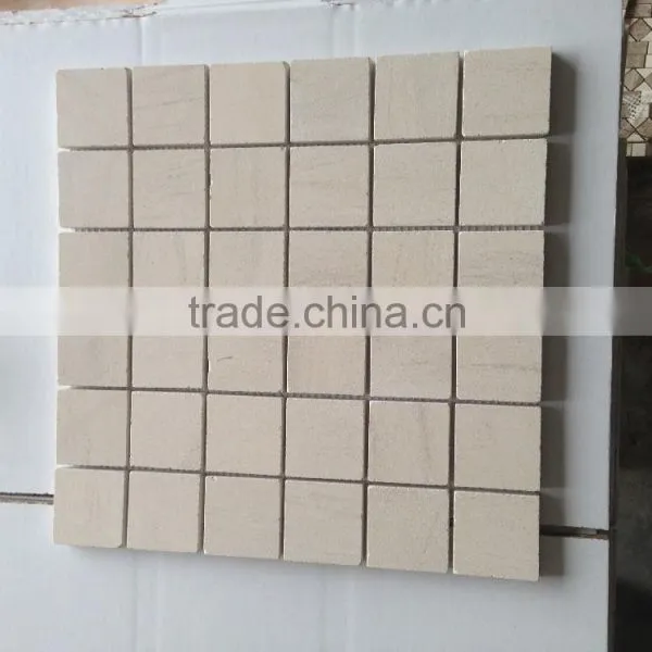 Brick Pattern Moca Cream Marble Mosaic Tile photo-2