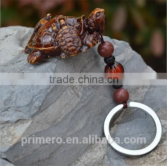 Retro Rosewood Wooden Tortoise Bead Key Chain Wholesale Custom photo-2