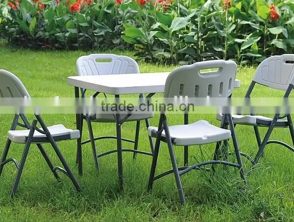 Hight-adjustable Square Dining Room HDPE Plastic Folding Table photo-5