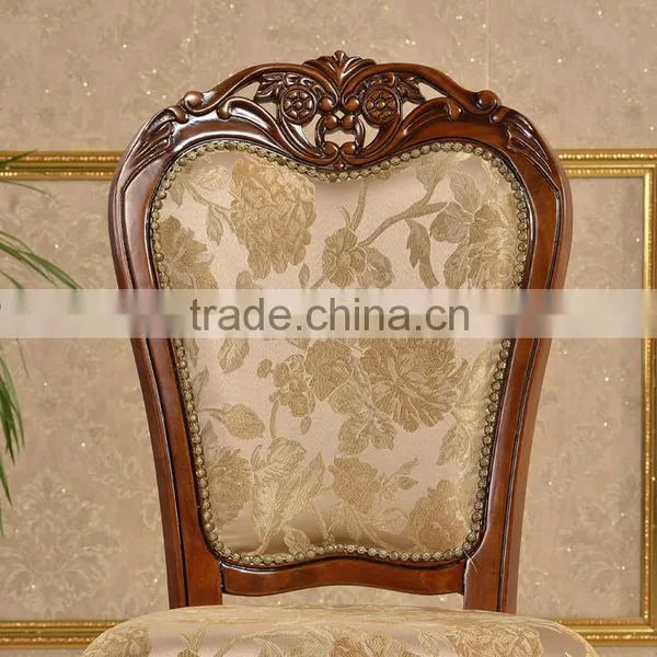 Home Commonly Used Table Chairs Set Wood Frame Fabric Side Chairs photo-3