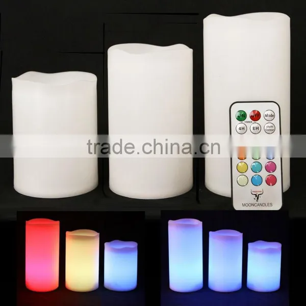 Wax Weatherproof Outdoor and Indoor Color Changing Candles With Remote Control & Timer