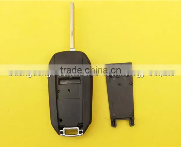 Peugeot Car Key 3 Button Flip Remote Replacement Key Shell With Groove Blade photo-2