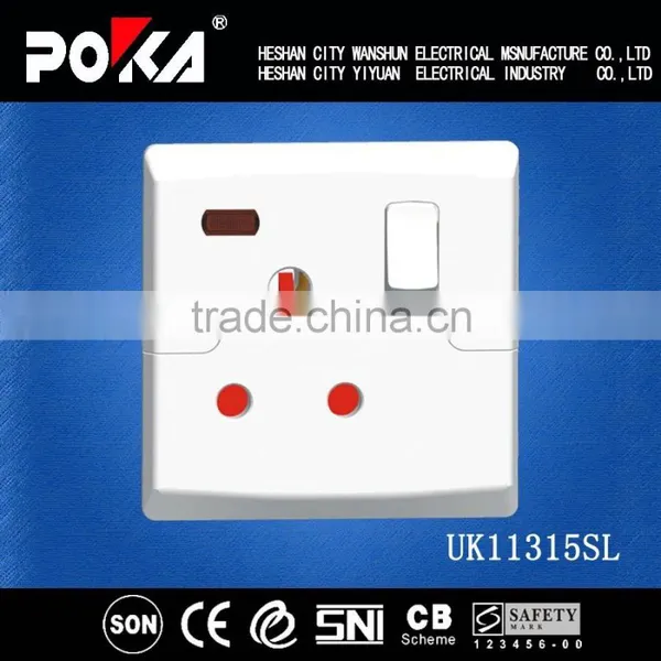 15A Bakelite Wall Switch and Socket With Light