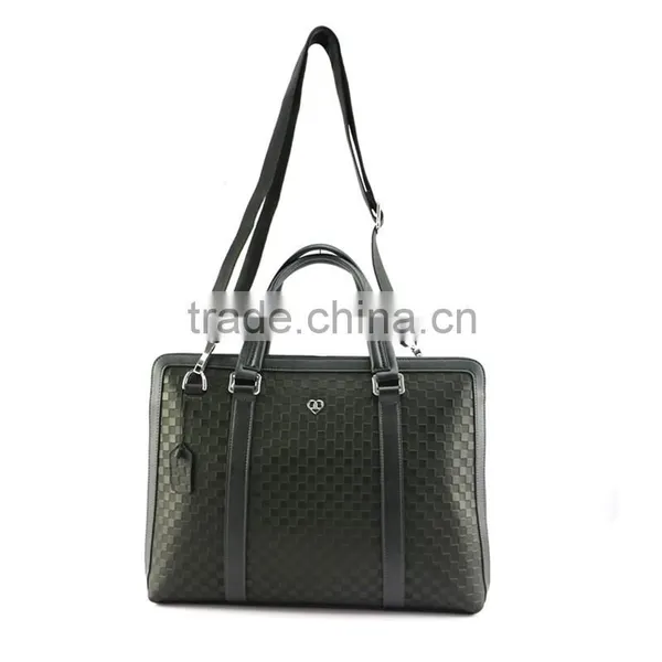 Hot Selling Stylish Black Genuine Leather Stylish Woven Briefcase for Men photo-6