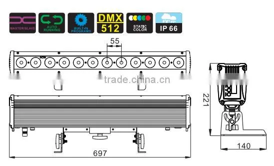 Remote Control 8*Tri-3W RGB Battery Wireless Bar Light DJ Light photo-5