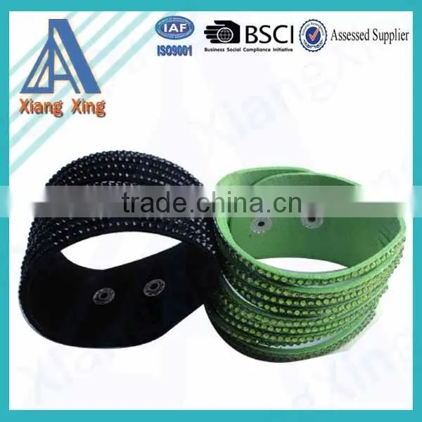 Small Size Green Single Wrap Wide Rhinestone Star Bracelet photo-4