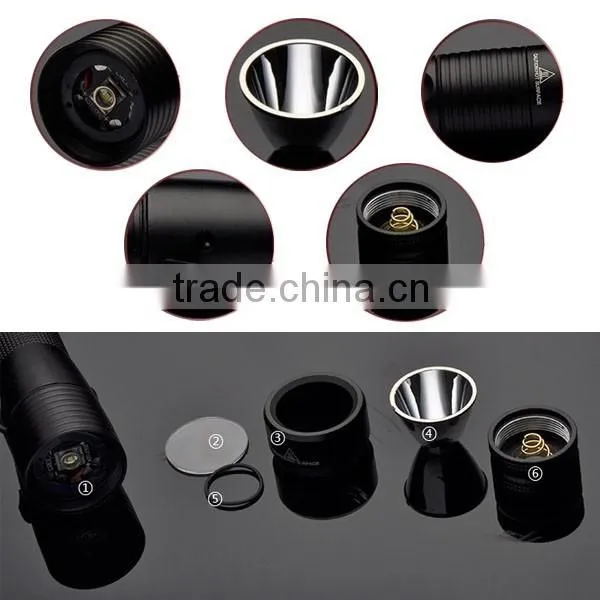 POPPAS-807 3w 150lumens Aluminum Flat LED Flashlight Strong Light Flashlight photo-3