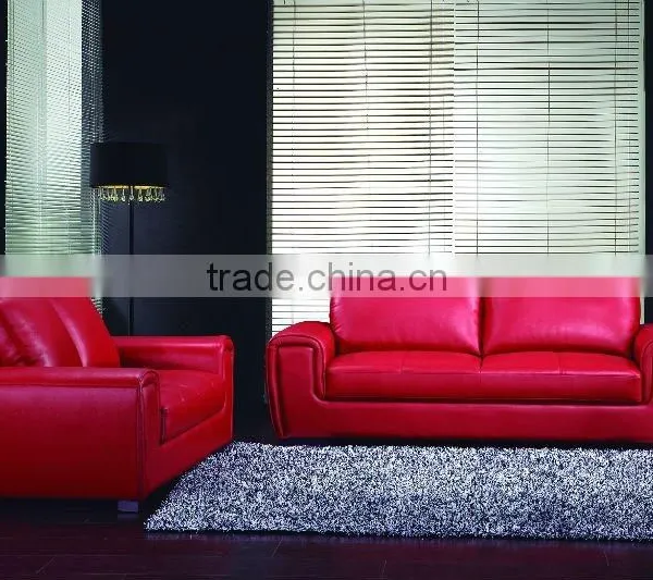 Mid Century Genuine Leather Sectional Sofa Pink photo-2