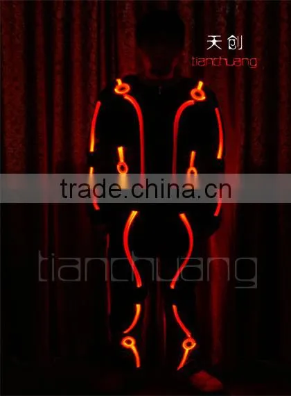 Remote & DMX512 Controlled Full Color LED Fiber Optic Tron Dance Costumes photo-5