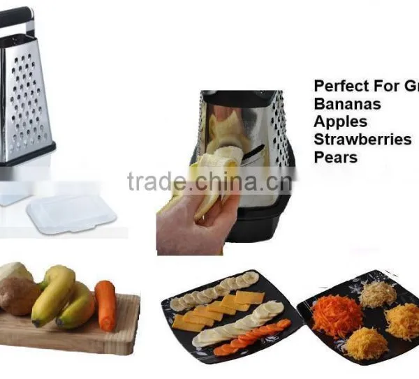 4-sided Stainless Steel Box Grater Zester With Storage Container/ Bowl photo-2
