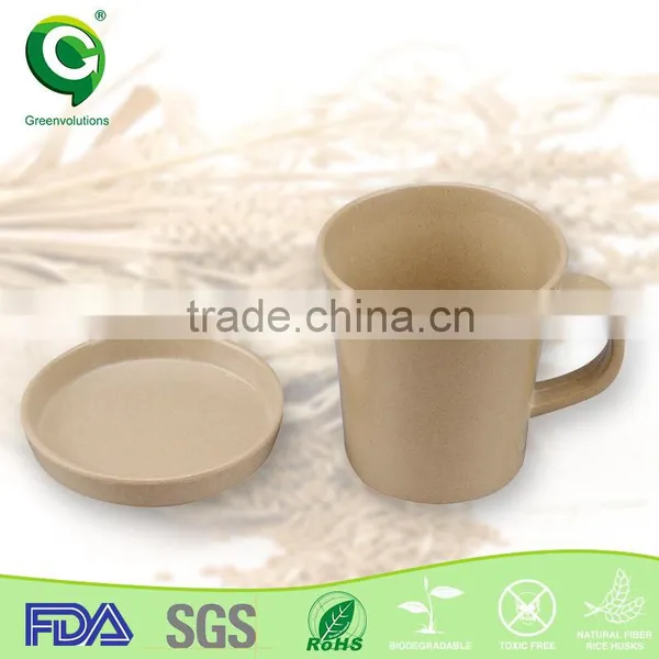 Eco Firendly Rice Husk Organic Customized Coffee Travel Cup With Lid Kid Cup / Mug photo-3