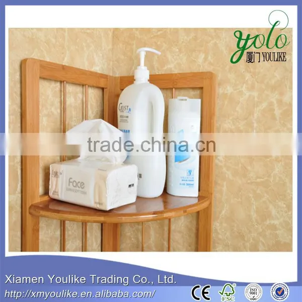 New Design Bathroom Bamboo and Wooden Corner Shelf for Home photo-2