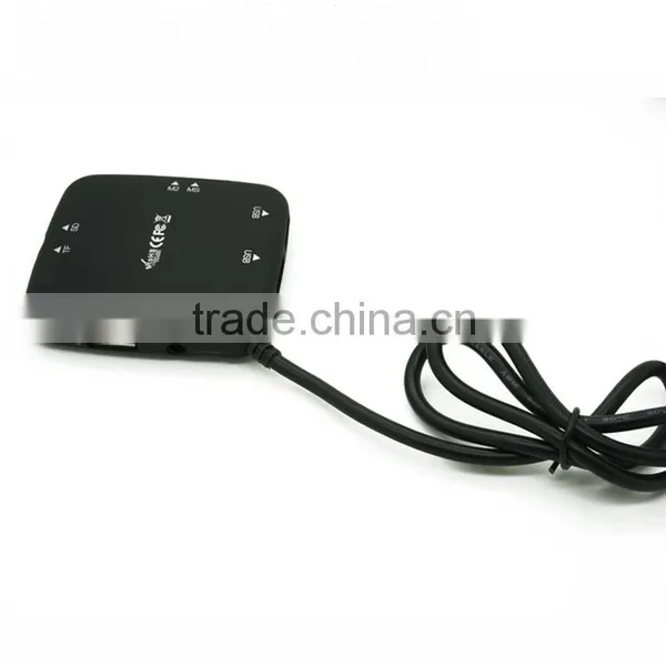 USB 2.0 Flash Card Reader/USB Hub Combo Build-in 60cm Cable Plug&play Without Any Drive photo-3