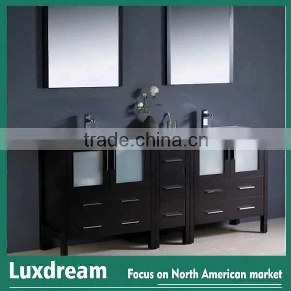 Solid wood bathroom vanity cabinets with Espresso painting