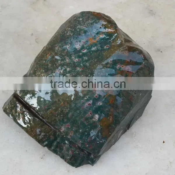 Natural Green Jasper Rough Gemstone With Slight Red Gravings Beautiful Non-treated Opaque photo-2