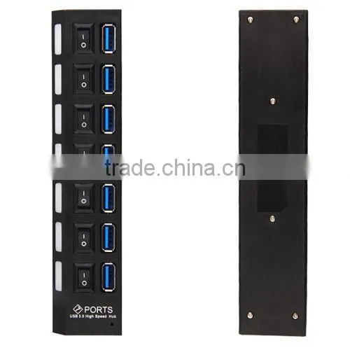 New 7 Ports USB 3.0 Hub With On/Off Switch+ for PC Laptop photo-4