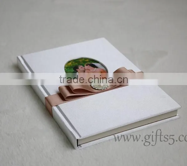 Handmade Hardcover Custom Wedding Guest Book With Photo Frame photo-2