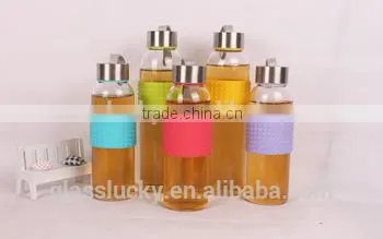 Clear Heat-resistant Sale of Cheap Glass Bottles With Stainless Steel Cap photo-5