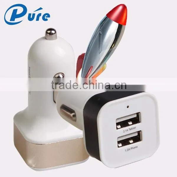 Factory Price Good Design 2 Port Wholesale Usb Car Charger Adapter for Ipad and Mobile Phone photo-2