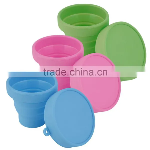 Durable Food Grade Folding Silicone Cup With Lid photo-2