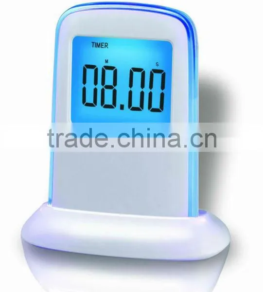 Promotional Push Panel 7-Color Changing LCD Clock photo-2