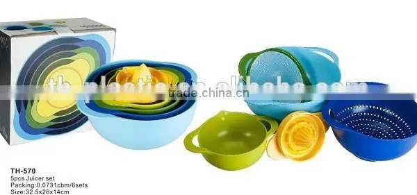 5pcs Rainbow Color Multi-function Household Products Food Grade Juicer Set photo-2