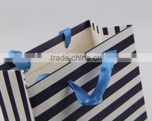 Foldable Gift Bag With Stripe Pattern/ Shopping Paper Bag photo-6