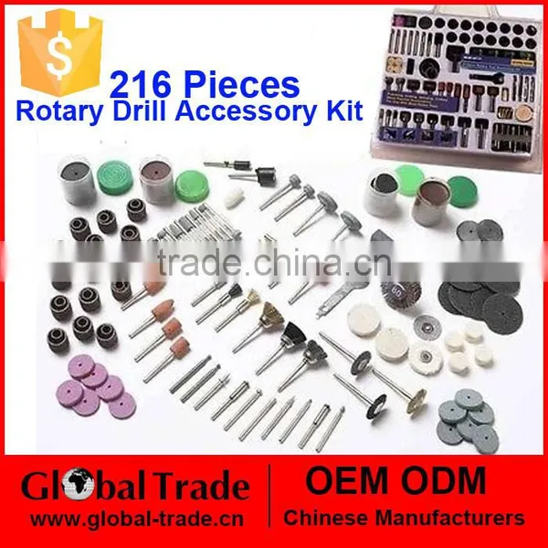 216pc Mini Rotary Power Drill Hobby Tool Accessory Kit Fit Dremel Multi Tools T0071