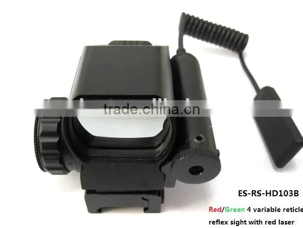 Erains TAC Optics Tactical Reflex Sight With 4 Variable Red Dot Reticles Scope With Red Laser Sight Attached photo-3
