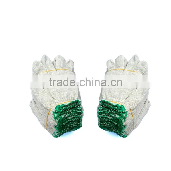 White Poly Cotton Knitted Safety Gloves photo-3