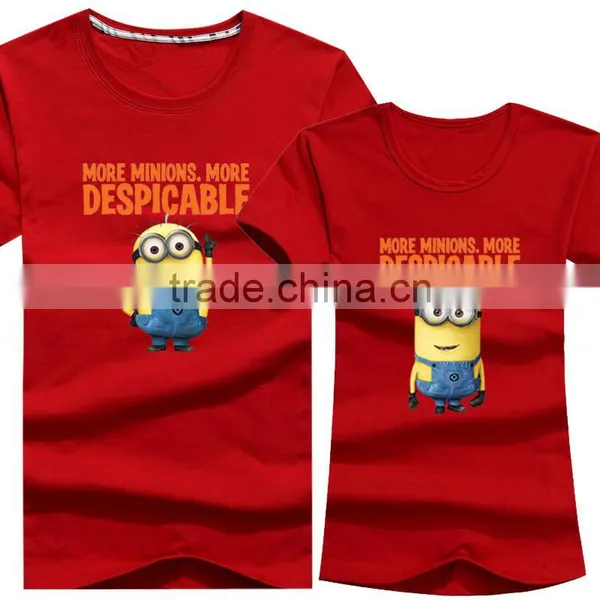 Custom Fashion Design Cartoon Print Yellow Couple T-Shirt photo-4