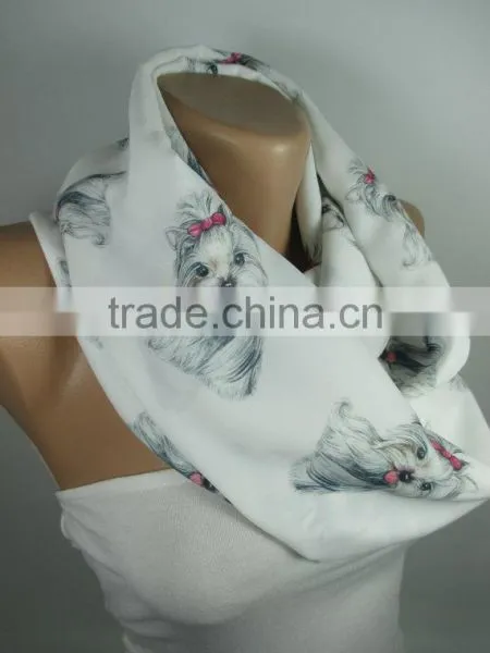 Dog Print Scarf Yorkshire Terrier Infinity Scarf Loop Scarf Winter Scarf Scarf Women Fashion Accessories Valentines Day Gift Ide photo-6