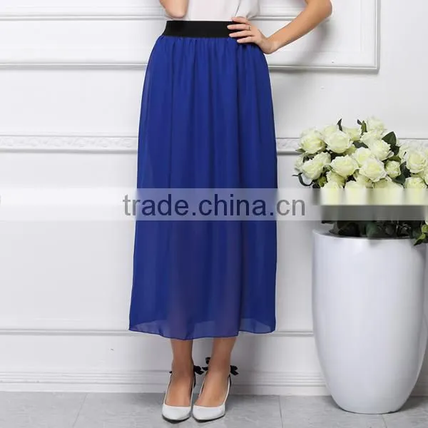 Satin Black Long Skirt Summer Casual Smooth Women Skirt photo-3