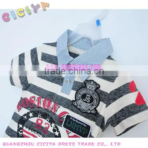 Boy Summer Yarn-dyed Stripe Polo Tshirt photo-2