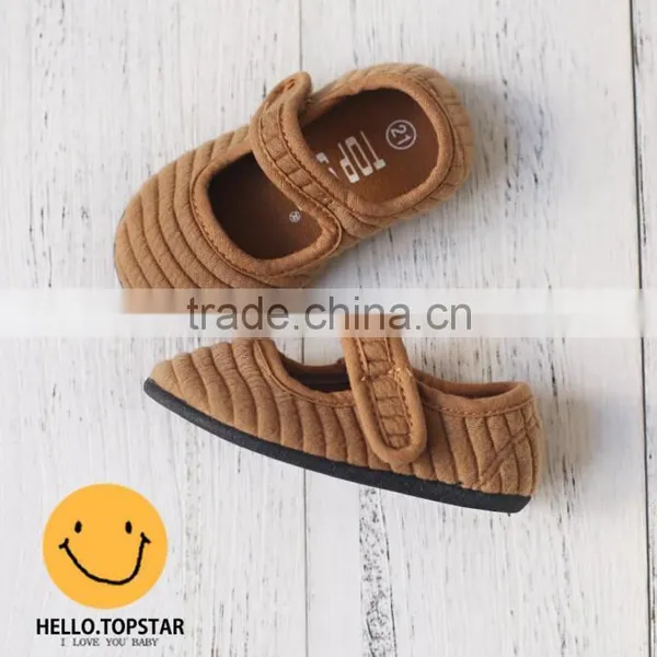 Canvas Fabric Girl Shoes, Magic Hook and Loop Kids Shoes photo-6