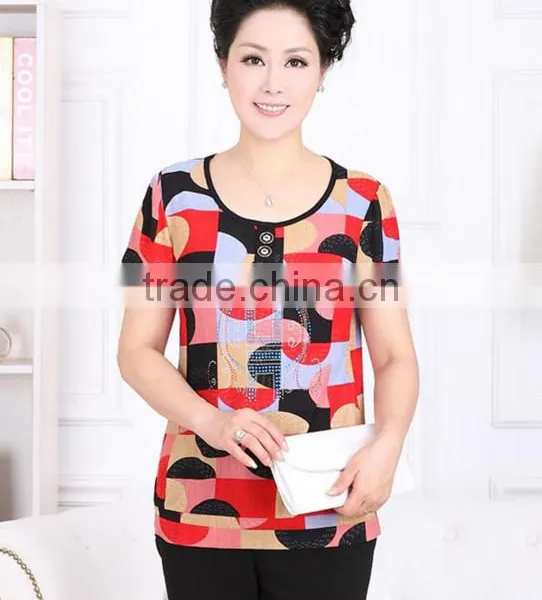 New 2017 Summer t Shirts Nice Flower Printing t Shirt Women Tops Plus Size Clothing photo-4