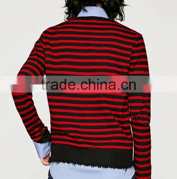 2017 Men Creative Youthful Pullover Stripe Woollen Sweaters for Custom Wholesale photo-3