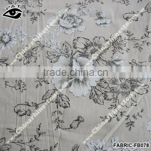 Chinese Style Flower Printed Fabric Linen Cotton Fabric For Sofa photo-2