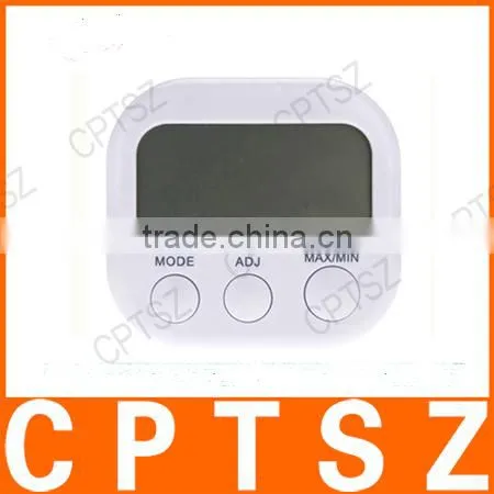 New Digital TA638 White Thermometer Humidity HYGRO Hygrometer Air Moisture Clock photo-3