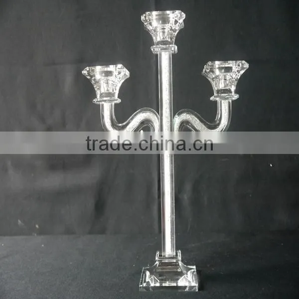 Wholesale Clear Crystal Long Stem Candle Holder For Wedding Table Decoration photo-2