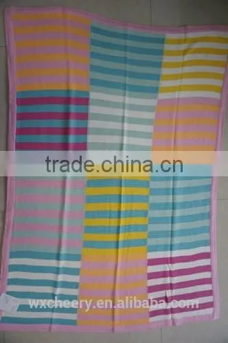 Super Soft Cotton/polyester Acrylic Knitted Baby Blanket