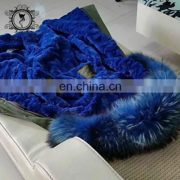 High-end Italy Style Super Big Fur Hood Military Long Fur Parka Jacket photo-5
