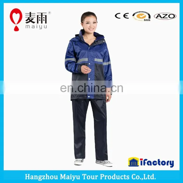 Polyester Raincoat With Reflective Tapes photo-4