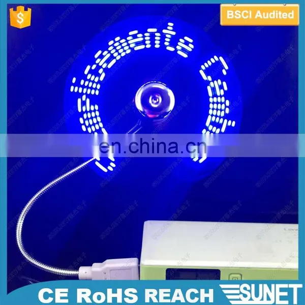 Light up Your Show LED Message and Metal Plated Usb Led Fan photo-3