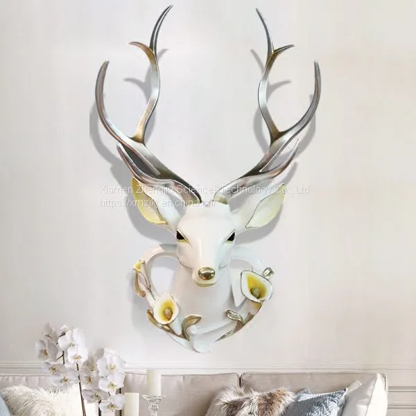 Home Decor Creative Products European-style Retro Imitation Animal Deer Head Wall Wall Wall Hanging Wall Decoration Resin Home Style Crafts photo-2