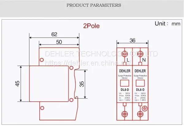 Dl-10ka-2p Home Lightning Protection Device Power Surge Lightning Protection Device Arrester photo-4