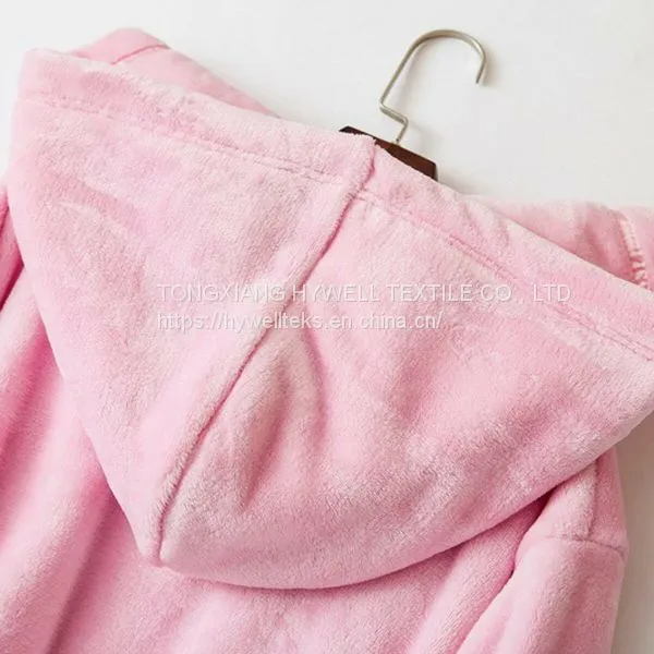 100% Polyester Flannel Coral Fleece Fabric for Blanket, Bathrobe, Pajamas photo-3