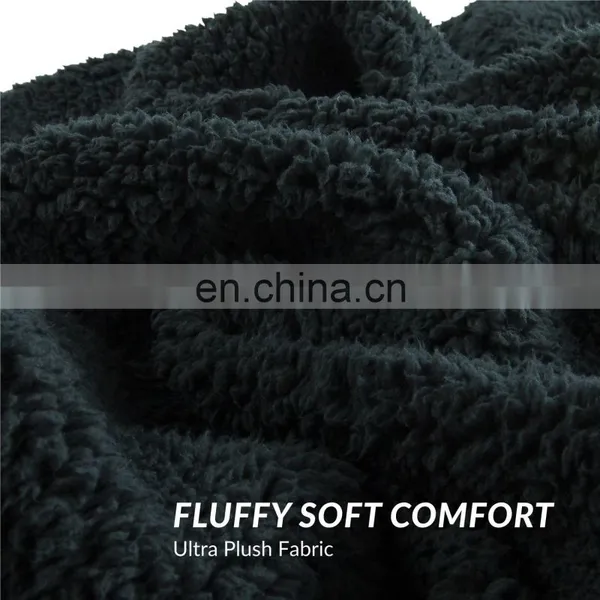 Wholesale Plush Thick 100% Microfiber King Size Sherpa Blanket photo-7