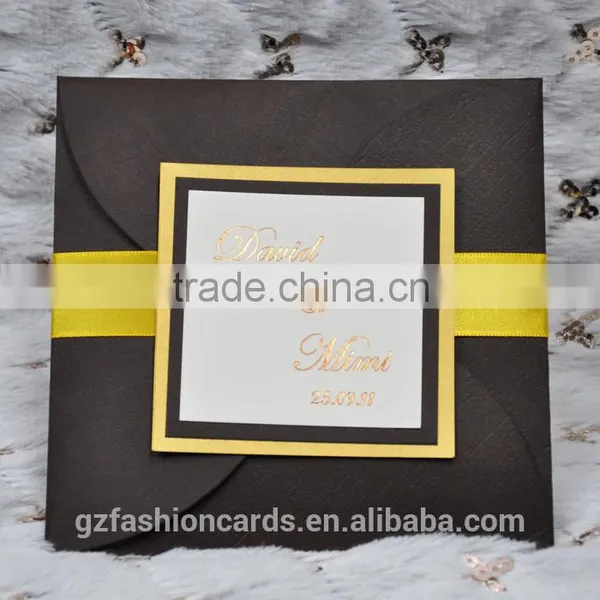 Personalized Korean Square Shaped Glossy Wedding Invitations photo-6