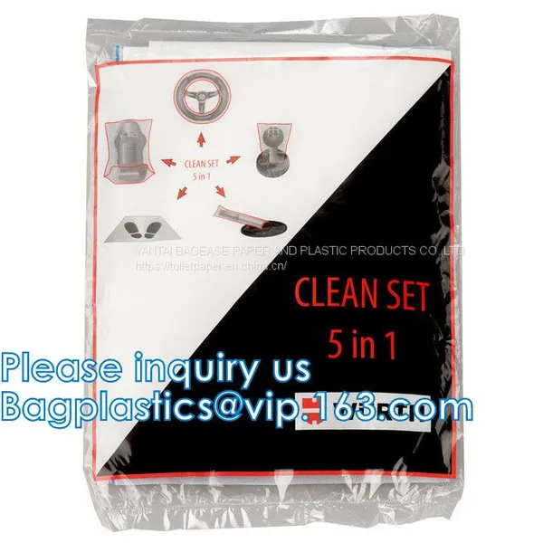 Disposable Car Interior Protection Set, Seat, Hand Brake, Gear Stick, Steering Wheel Protective, Car Foot Mat photo-4